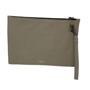 Botkier Woman's Chelsea Leather Clutch‎ Wristlet Taupe Tan Detachable Large